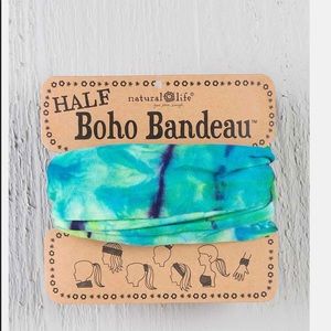 Natural Life Half Boho Headband Bandeau Aqua Lime